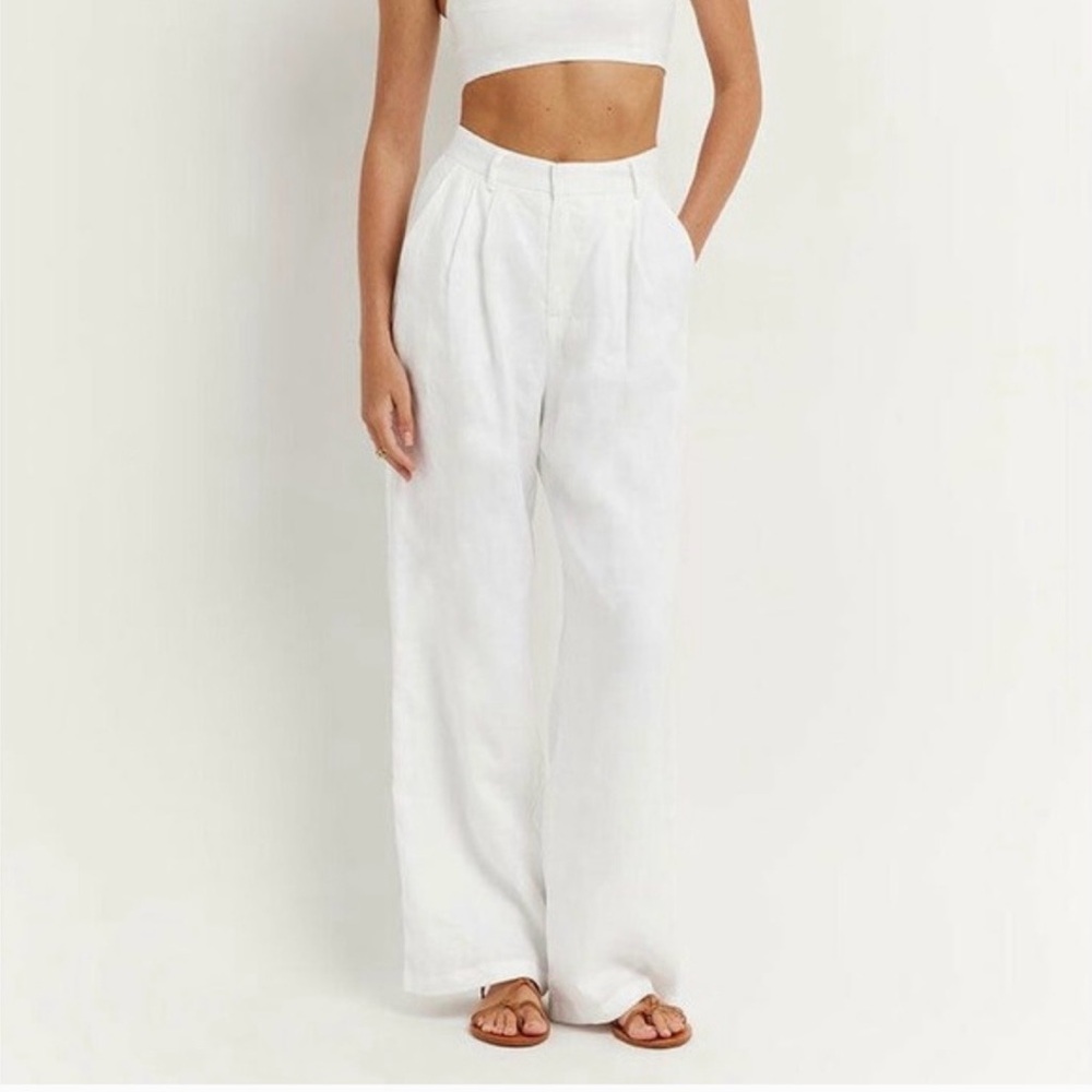 DISSH | Women’s White Linen Trousers